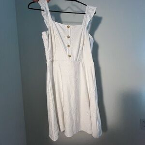 As U Wish White Midi Dress with Button Detail